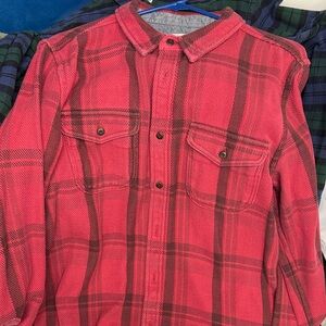 Outerknown Red and Blue Plaid Shirt